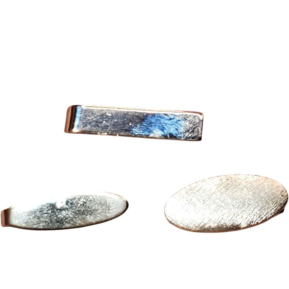 Tie Clip Lot Sterling Swank Signed .5" Lot of 3 Vtg